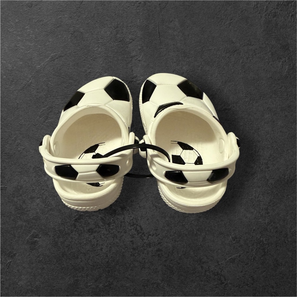 CROCS Kids Soccer Slippers - Black and White - Picture 3 of 4